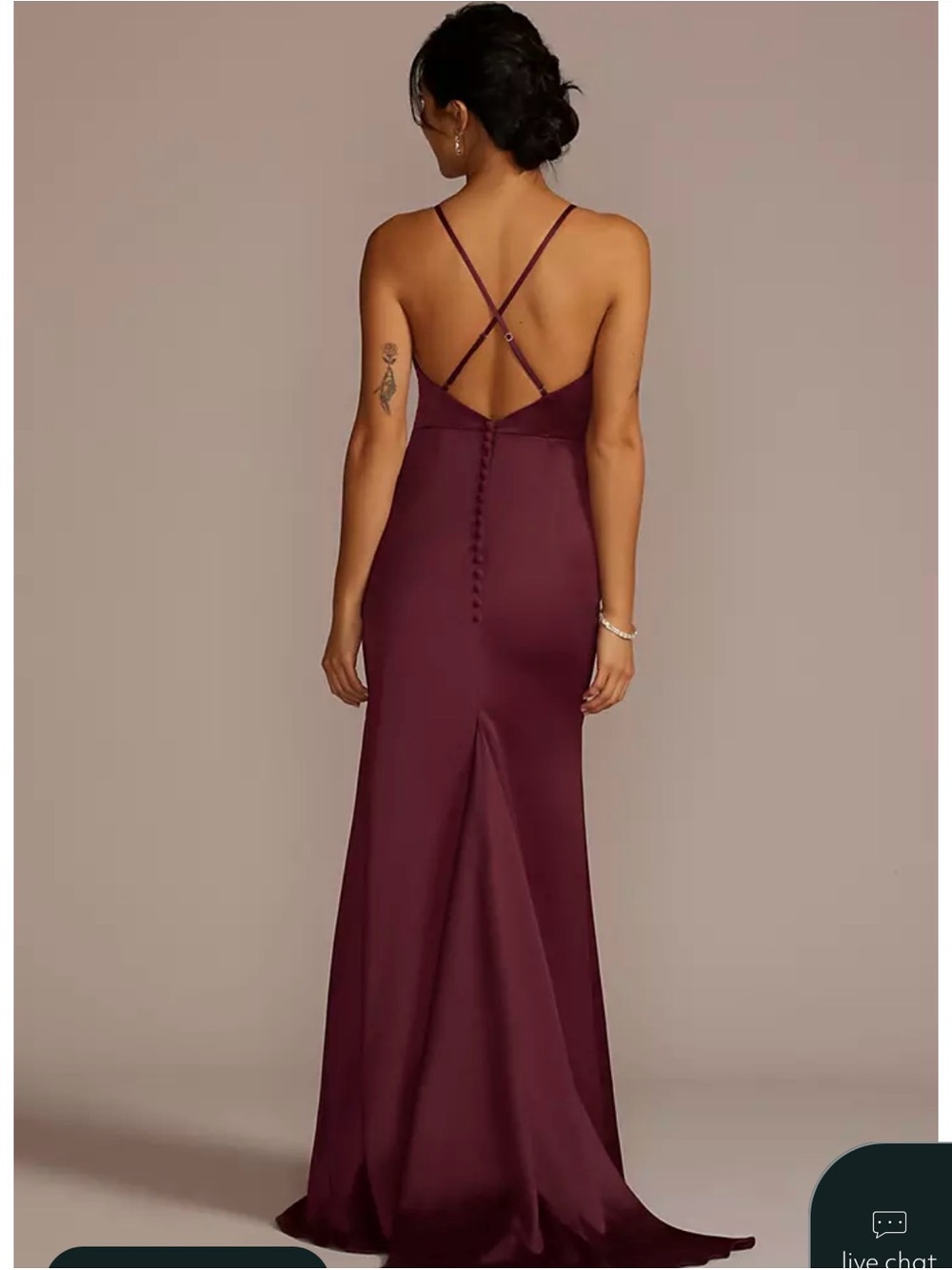 Elegant Satin V-Neck Slip Dress in Burgundy - Picture 2 of 3